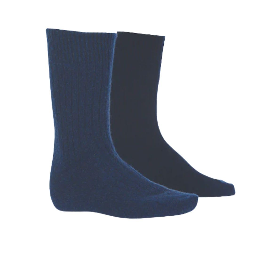 Native World Ribbed Possum Merino Socks | Warm, Medium Weight Knit Socks | Soft, Durable & Odour Resistant | Made in New Zealand (Twilight, Small)
