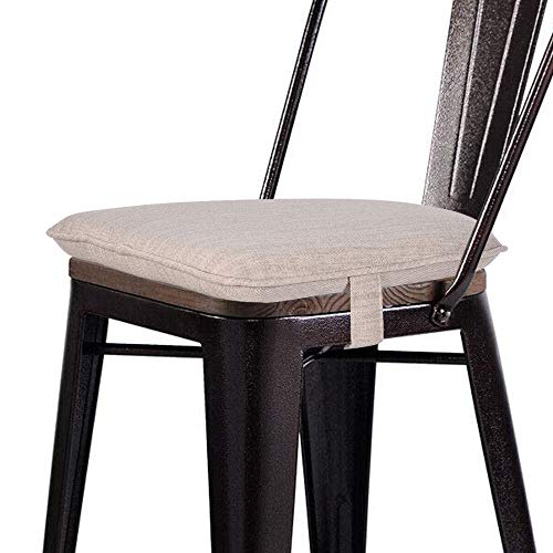 Baibu 14 Inch Super Soft Metal Dining Chair Pads Bar Stool Cushion With Ties For Metal Chairs Or Bar Stools - One Cushion Only (Beige, 14X14X1.5In) #TOP23