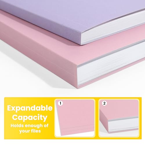SUNEE File Folders Letter Size Pink, 100 Pack Manilla Folders 8.5 x 11 1/3-Cut Tabs, Colored File Folders Office Home School for Documents Files Paper - Image 6