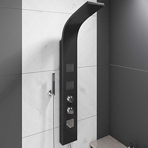 Cassellie Luna Thermostatic Shower Panels Black