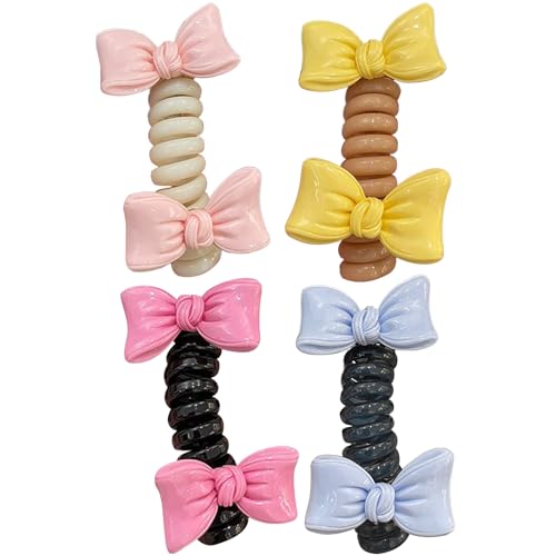 Cintas para el pelo, 4 unidades de coletas para el teléfono, accesorios bonitos para mujer, no dañan la coleta, para niños, adolescentes, viajes, entrenamiento, baile