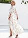 ANRABESS Womens 1/2 Sleeve Beach Wedding Guest Maxi Dresses 2025 Fall Wrap V Neck Boho Floral Flowy Slit Long Summer Dresses Floral Pink Blue Medium