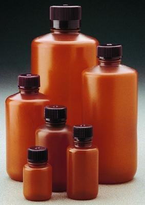 Amber Bottles, 32 oz (1000 mL) Nalgene HDPE Translucent 38-430, case/50