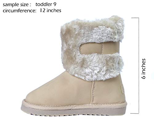 Image of REDVOLUTION Kids Boots Toddler Girls Cute Butterfly Bow | PomPom PU leather Boot (Toddler /Small Kid)