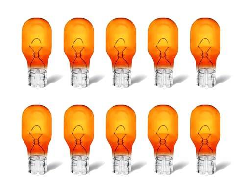 Rafeal Auto 12V 10W T13 Amber W2.1 x 9.5D light bulb wedge car motorcycle moped scooteLight Bulb Car Glass Base Indicator Stop Light Rear Brake Light Interior Light Bulb