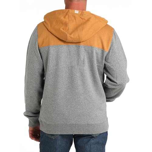Cinch Men's Grey and Brown Hoodie4