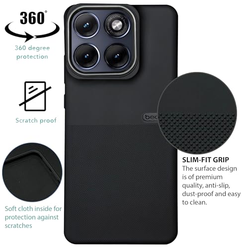 Image of NIUKIN Rugged Soft Back Case for Motorola Edge 70 Fusion | Shockproof Scatrchproof Cover | Black (Design 02)