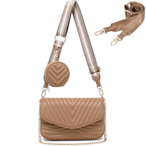Image of JEEHAN Quilted Crossbody Bags for women Designer Shoulder Handbags Small Purse