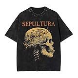Fabric type: 100% cotton Harajuku Washed Shirts Sepultura Rock Band Accessories Cool T Shirt High Street Death Metal Streetwear