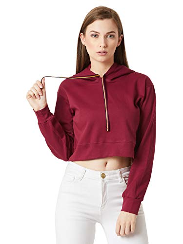 Sweat à capuche court rouge pour éviter l'effet pull trop large