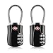 kwmobile Lucchetto con combinazione TSA - 2x Lucchetti per bagaglio valigia zaino armadietto - Lucchetto TSA per USA - Serrature valigie bagagli in nero