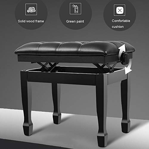 XOUVY Tabouret de Banc de Piano en Bois Support de Piano réglable Coussin en Cuir Étanche Stable Luxe (Noir) - Les Beatles, Paul McCartney, John Lennon, RIngo Starr, George Harrison XOUVY Tabouret de Banc de Piano en Bois Support de Piano réglable Coussin en Cuir Étanche Stable Luxe (Noir) – Image 3