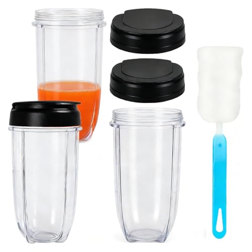 Repuesto Poweka 3 vasos 16 oz con tapa para licuadora miniatura 1