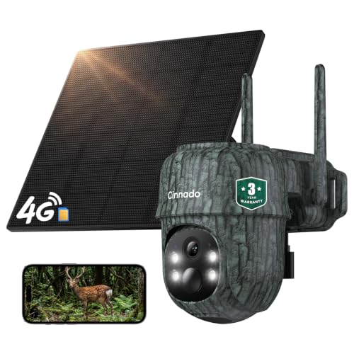 Cinnado 4G LTE Trail Camera, Solar Wireless Outdoor, Game Camera 2K No WiFi - image 1