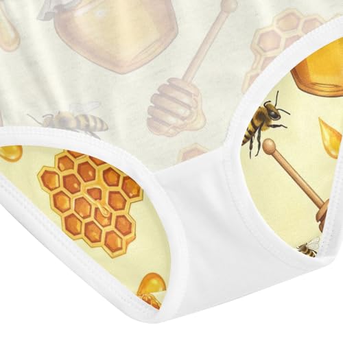 Girls Briefs, Orange Bees Toddler Panties, Girls Underwear Cotton, 2T–8 Years4