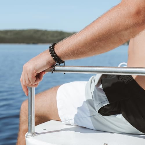 RTZN® Black Onyx Bracelet for Men – Premium Artisan Handcrafted Authentic Matte Black Beaded Bracelet for Men – 8MM Adjustable Mens Beaded Bracelets2