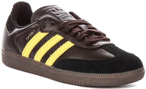 Image of adidas Samba Og Men's 3-Stripes Retro Contrast 70S Trainers (Dark Brown, US 8)