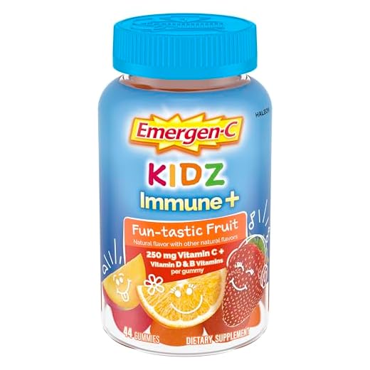 Emergen-C Kidz Immune+ Immune Support Dietary Supplements, Flavored Gummies with Vitamin C, B Vitamins and Vitamin D for Immune Support, Fun-Tastic Fruit Flavored Gummies - 44 Count