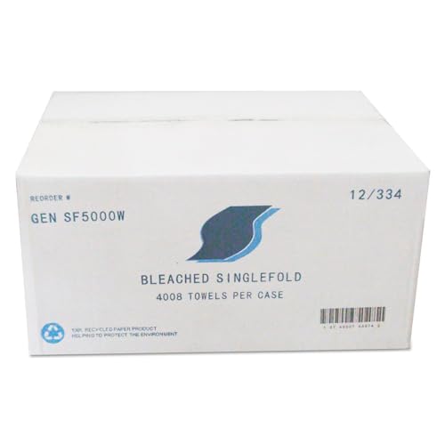 GEN SF5000W Single-Fold Paper Towels, 9 x 9.45, White, 334 per Pack (Case of 12) image 2