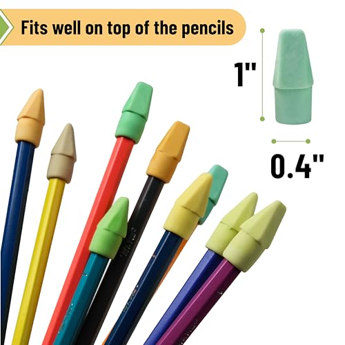 Image of Mr. Pen- Bulk Pencil Erasers Toppers, 1000 Pack, Latex Free, No Smudge | Cap Pencil Erasers for Precise Erasing, Kids, Teachers, Studying Supplies