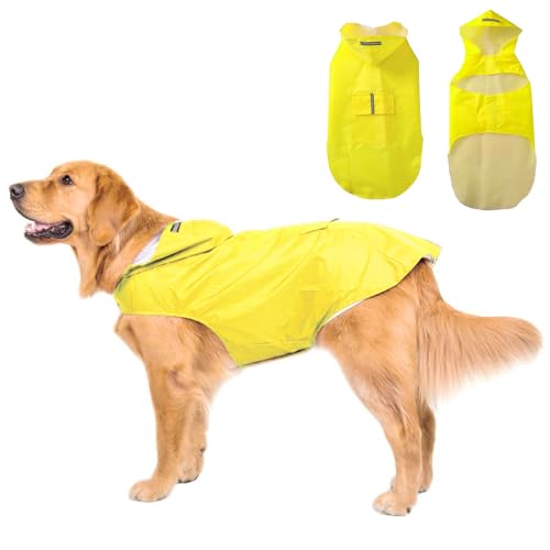 Sikweny Manteaux Imperméables pour Chiens Manteau Pluie Chien Pluie et Coupe Vent Capuche Réfléchissan avec Capuchon Aéré Bandes Réfléchissantes...