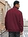 QOSOQ Men's Quarter Zip Sweatshirt Pullover Sweater Casual Long Sleeve Stand Collar Quarter Sweaters Burgundy