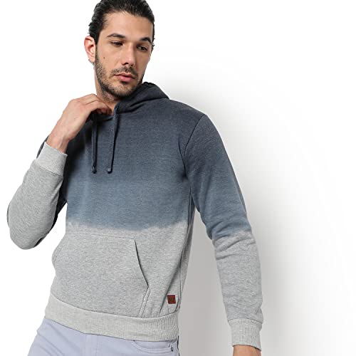 Image of Campus Sutra Men Colourblock Hoodie with Kangaroo Pocket
