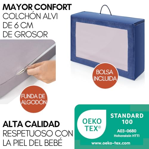 hauck Dream N Play Plus Cuna de Viaje Bebé con Pack de Accesorios XXL - Parque Infantil con Colchón Carpa de Juegos y Mosquitera - Plegable y Compacta - Bolsa Incluida - Entrada Grande - Azul - imagen 3