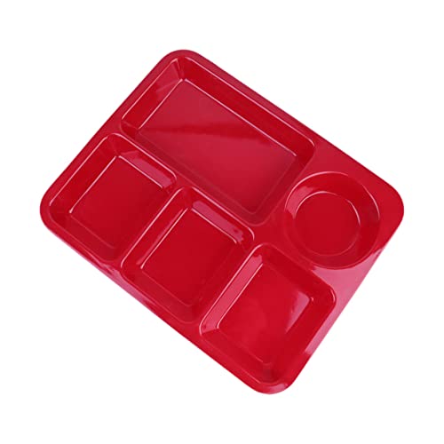 NAMOARLY Included Red Anti-fall Plate Divided Sections Dinnerware Set for Home Restaurant Use