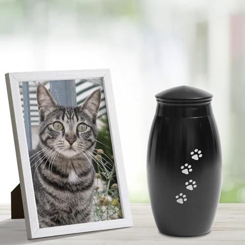 Image of Pet Memorial Gift for Loss of Dog or Cat, Memorial Urn for Ashes | 5.5 inches Small & Medium Aluminum Cremation Urn for Pet Ashes,Pet Urn for Fur, Hair, Whiskers or Ashes(25 lbs Capacity)