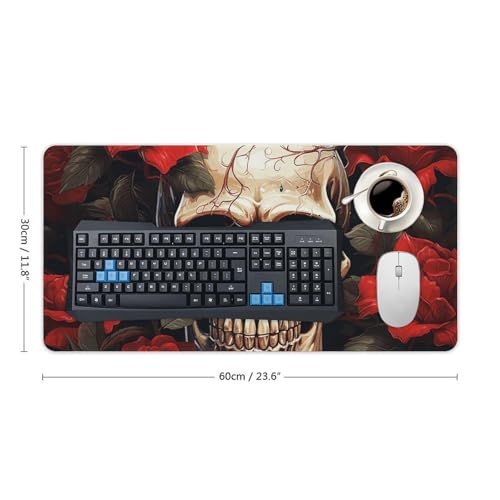 Skull Rose-Red Pad de Escritorio Grande con Base Antideslizante miniatura 2