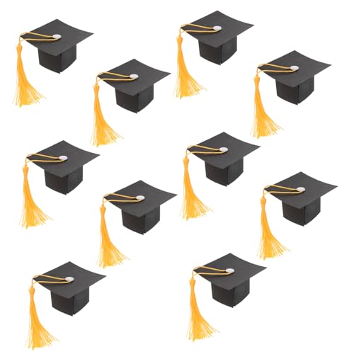 Gadpiparty 10pcs Mini Graduation Cap Wine Bottle Decorations Unique Graduation Creative Cake Toppers for Celebrating Academic Achievements for Dollhouse