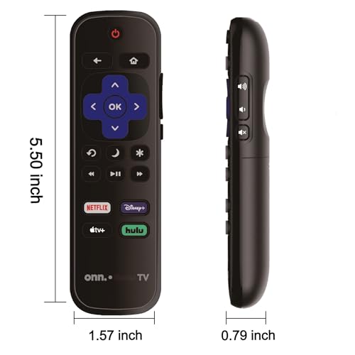 Image of Replacement Remote Control Compatible with All ONN. Roku Smart 4K Ultra TVs 【Only Works with Onn. Roku TV, Not for Stick and Box】 (Netflix /Disney Plus /Apple TV+ / Hulu)