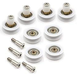 YUANQIAN Piezas de Puerta Corredera de Armario,rodamientos para mampara de ducha con ranura en V. Pieza de repuesto (YQ-1027-8-22.5MM)