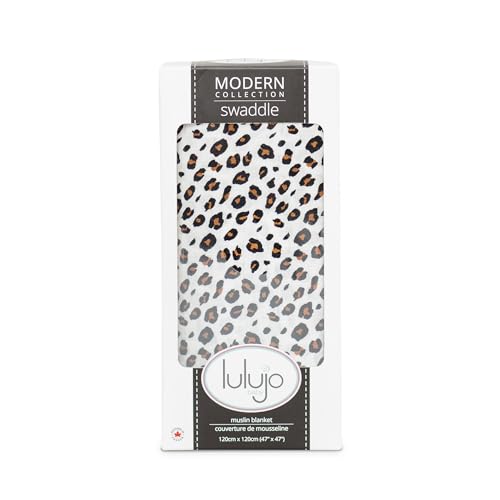 Image of Lulujo Baby Swaddle Blanket| Unisex Softest Bamboo Viscose Muslin Swaddle Blanket| Neutral Receiving Blanket for Girls & Boys 47in x 47in Leopard