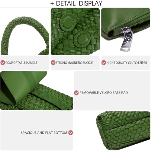 Image of JINMANXUE Woven Tote Bag for Women, Fashion Hobo Handbag, Travel Top-handle Shoulder Bag, Beach Underarm Bag with Purse