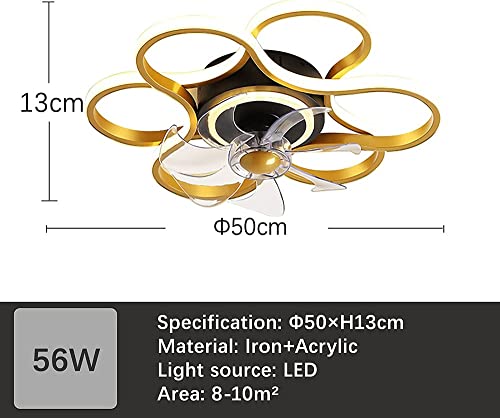 Ventilateur de plafond avec éclairage 3 vitesses ajustable et plafonnier noir variable - 4