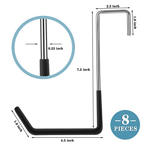 Rafter Hook Heavy Duty Large S Hooks Rafter Hanger Vinyl Coated S Hooks Galvanized Steel For Ladder Bike Hangers Sports Equipment Garage Storage Organizer(Black,8 Pieces) #TOP1