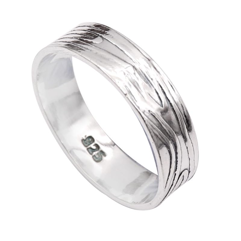 JEWELFORCEBand Ring Men And Women Band Ring All Size Band Ring 925 Sterling Silver Band Ring Gift Item Handmade Jewelry J-317A_N