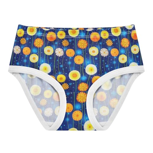 Joisal Stylish Toddler Underwear Floral 2t Cotton Panties Little Girl Starry Sky Flowers Yellow Kids Briefs Undies - Main Image
