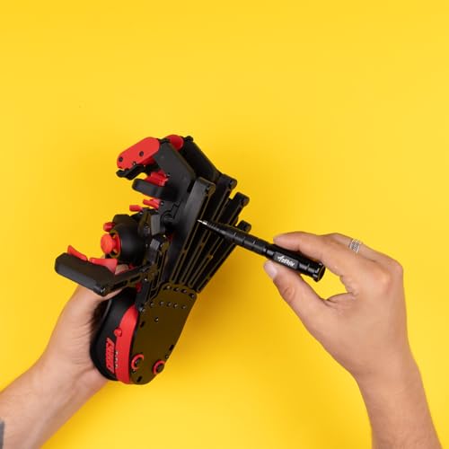 Image of AZERON Gaming Keypad - Programmable One Handed Gaming Keyboard for PC Gaming - with Hall effect Analog Thumbstick and 30 Programmable Keys - 3D Printed Customized Keypad - for Righties (Red, Cyborg