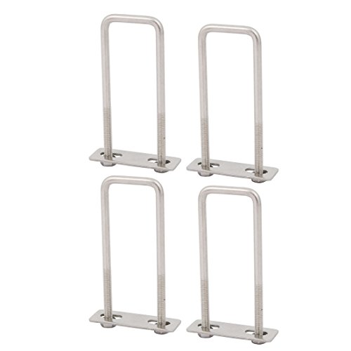 sourcing map 4 Stück Bügelschraube M6 x 30 x 100mm Quadratrohrschelle U...