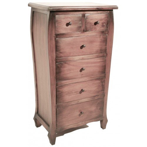 Orientalische schmale Kommode Jamila 97x46x98 (B/T/H) aus Naturholz mit