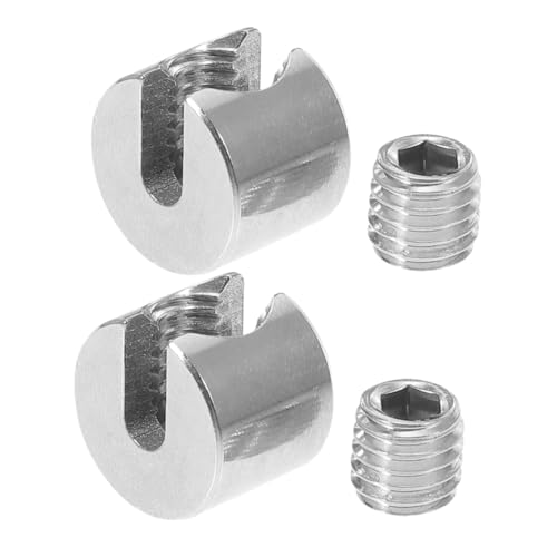 Cabilock 2pcs Stainless Steel Wire Rope Chuck Wire Rope Clip M10x5 Heavy Duty Cable Clamp for Tensioned Cables Garden Outdoor Use