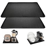 2 Pack Dishwasher Drain Pan Mat - 24''x20'', Dishwasher Drip Tray with Raised Edge, Non-Slip Silicone Dishwashers Drain Pan Floor Mat,Anti-Leakage Dish Washer Tray for Mini Dish Washers