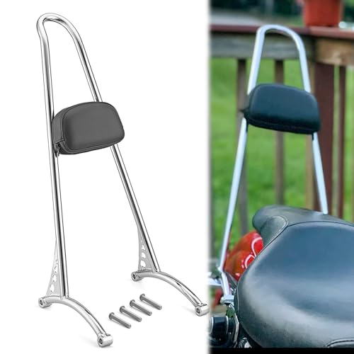 Wsays 21' Tall Sissy Bar Passenger Backrest Classic Styled Chrome Compatible with Harley Sportster XL 883 1200 1996-2003