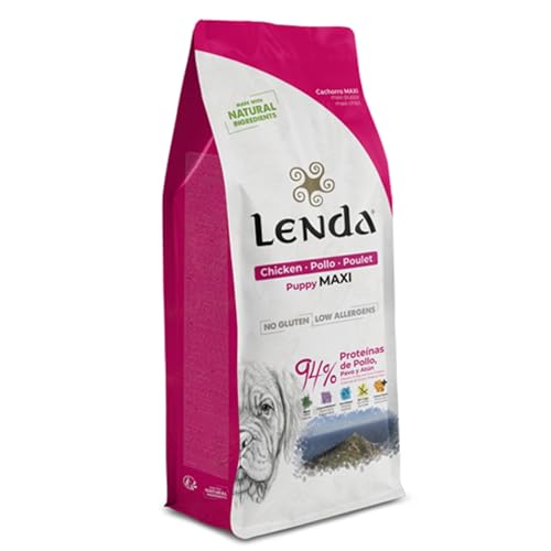 Lenda Puppy Maxi 12KG - Pienso para Perros Cachorros de Razas Grandes y Gigantes | Comida para Perros Rica en Pollo |Pienso Hipoalergénico | Natural