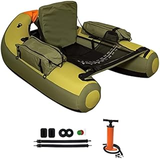 Xproutdoor Inflatable Fishing Float Tube with Adjustable Backpack Straps, Storage Pockets, Fish Ruler, Fly Fishing Boat with Pump, 350LBS Load Bearing Capacity, FT006