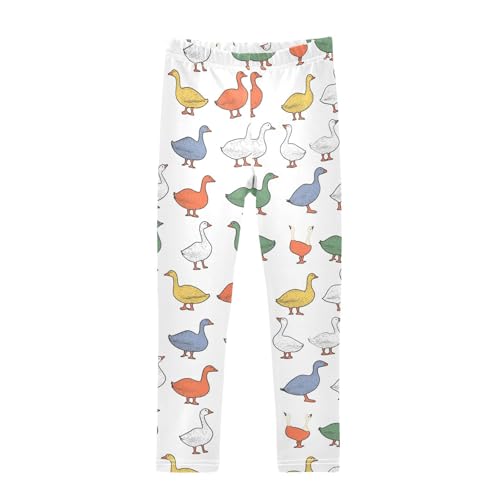 Colorful Goose Girls Casual Leggings for Kids Printed Long Pant Bottoms Stretch and Soft