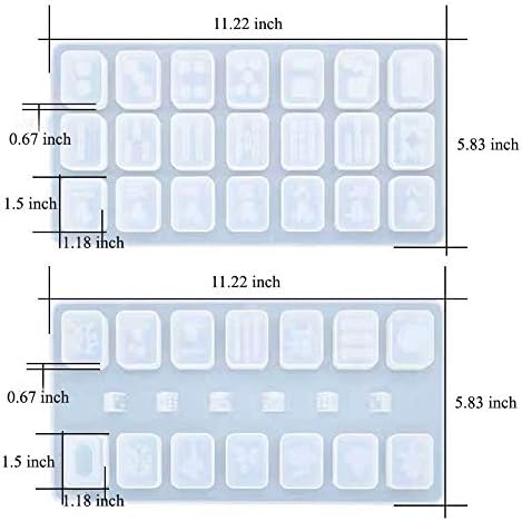 Miniatura 3 de Molde de resina QBSouvenir MahjongMahjong chino Set SiliconaMahjong OrnamentosMolde único de fundición de resina